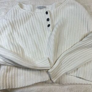American Eagle Outfitters Ribbed White Sweater